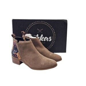 MW Women's 8 Inkkas Yuuki Bootie Suede Leather Zipper Ankle Boots Shoes NEW NIB